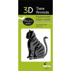 Maquette 3D en papier – Chat noir