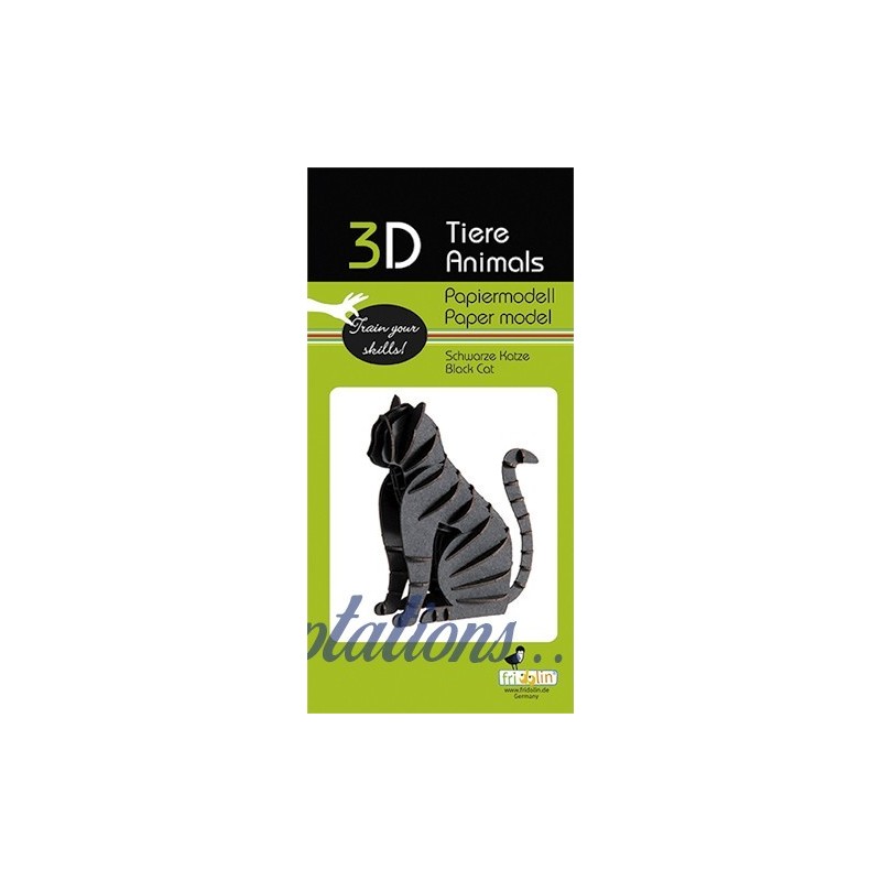 Maquette 3D en papier – Chat noir