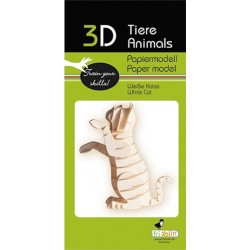 Maquette 3D en papier – Chat blanc