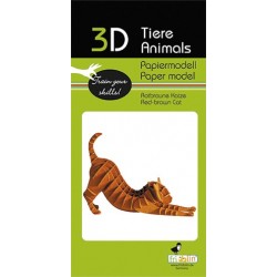 Maquette 3D en papier – Chat brun