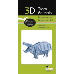 Maquette 3D en papier – Hippopotame