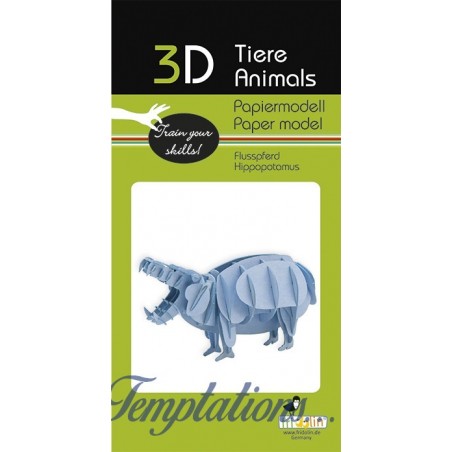 Maquette 3D en papier – Hippopotame