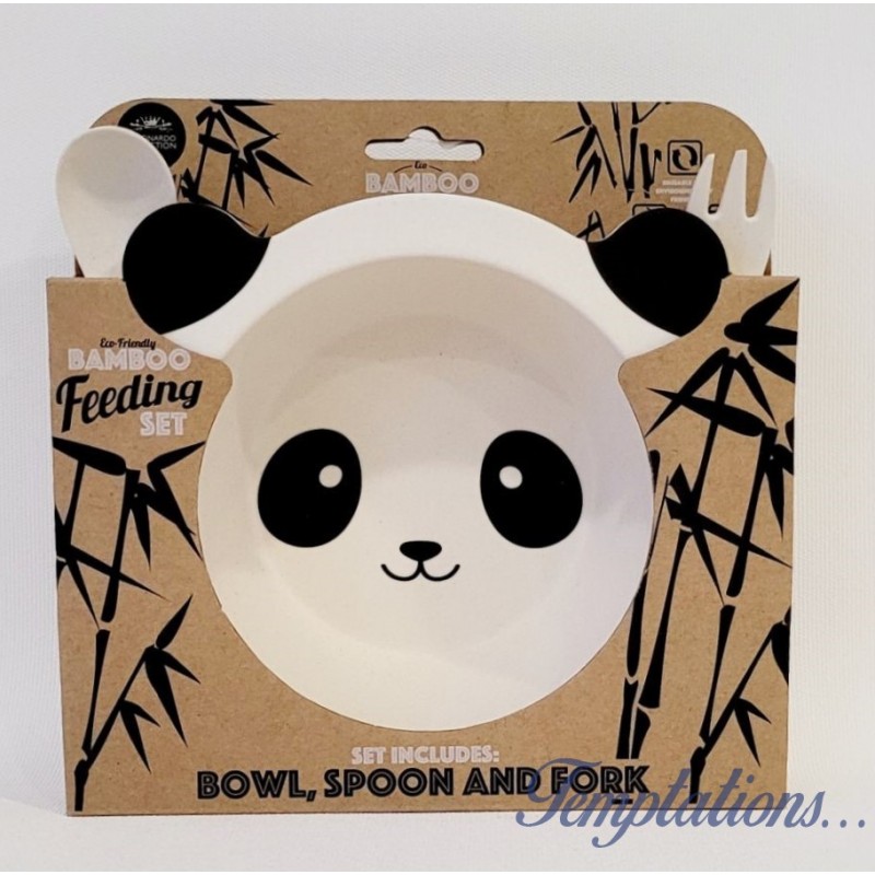 Set repas 3 pièces en bambou Panda