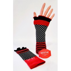 Mitaines pois rayures-...