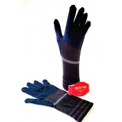 Gants bleus rayés - Berthe Aux Grands Pieds