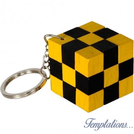 Porte-clefs cube jaune casse-tête - Fridolin