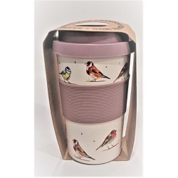 Mug de voyage en bambou Oiseaux