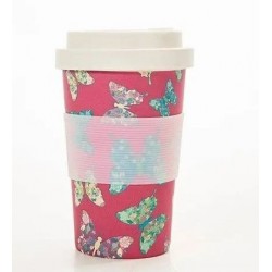 Mug de voyage en bambou Papillons