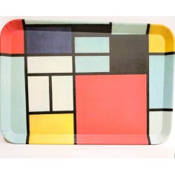 Plateau en bambou Piet Mondrian