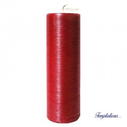 Bougie pilier soie 25cm Rouge