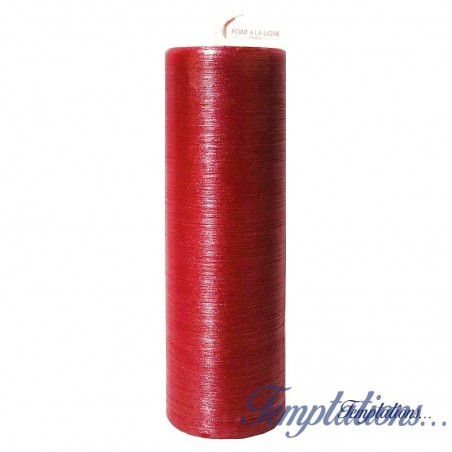 Bougie pilier soie 25cm Rouge