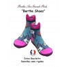 Berth shoes chaussons à fleurs rose et turquoise - Berthe Aux Grands Pieds