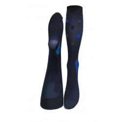 Mi-bas marine pois bleus/gris– Berthe aux grands pieds