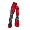 Chaussettes hautes rouge/gris à pois – Berthe aux grands pieds