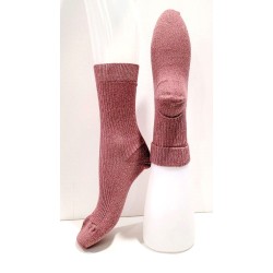 Chaussettes courtes vieux rose or – Perrin