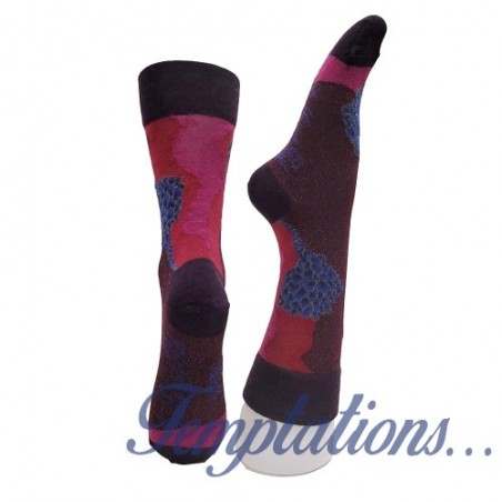 Chaussettes raisin motifs bleus – Berthe aux grands pieds