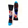 Chaussettes femme noire et bleue avec nœuds rouges - Berthe aux Grands pieds