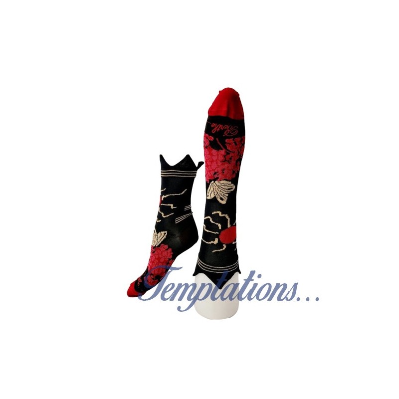 Chaussettes Femme Papillon et soleil rouge- Berthe aux Grands pieds