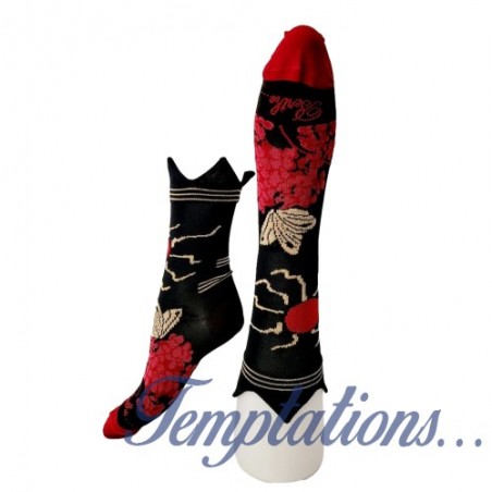 Chaussettes Femme Papillon et soleil rouge- Berthe aux Grands pieds