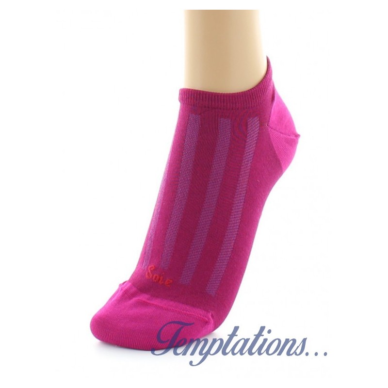 Socquettes femme invisibles en soie rose -Berthe aux grands pieds
