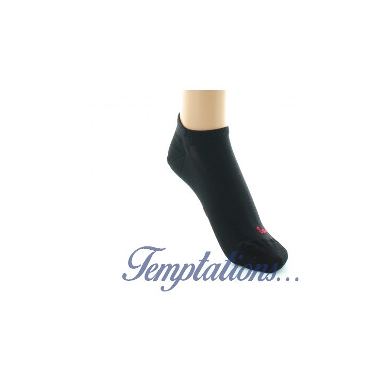 Socquettes femme invisibles en soie noire-Berthe aux grands pieds