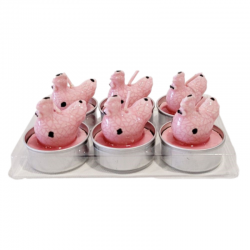 6 mini bougies poules roses – Dekoratief