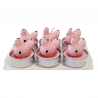 6 mini bougies poules roses – Dekoratief