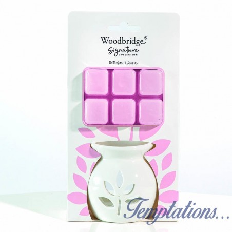 Brûle parfum & cire parfumée Marguerites & Papillons- Woodbridge - Collection Signature