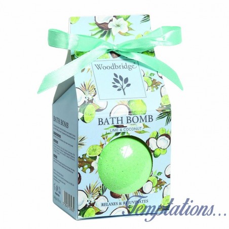 Bombe de bain parfumée Citron vert & Noix de coco 140g - Woodbridge