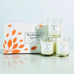 Coffret 3 bougies Fleur de Pêcher & Vanille- Woodbridge Collection Signature