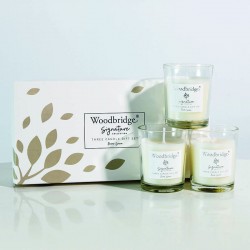 Coffret 3 bougies Pur Lin- Woodbridge Collection Signature