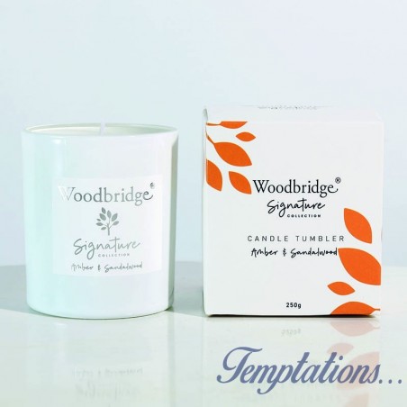 Bougie parfumée Ambre & Bois de Santal/Amber & Sandalwood 250g- Woodbridge Collection Signature