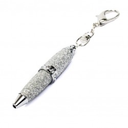 Mini stylo porte-clés Argent pailleté  - Catwalk