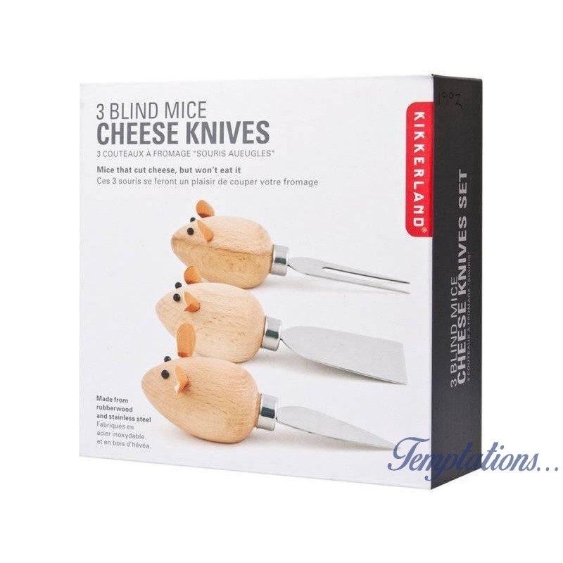 Set de 3 couteaux à fromage - Kikkerland