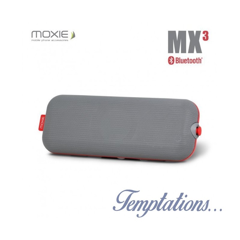 Enceinte Bluetooth MX3 Grise et Rouge - Moxie