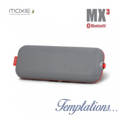 Enceinte Bluetooth MX3 Grise et Rouge - Moxie
