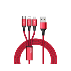 Câble data 3 en 1 Lightning / Micro-USB / USB Type-C - Moxi