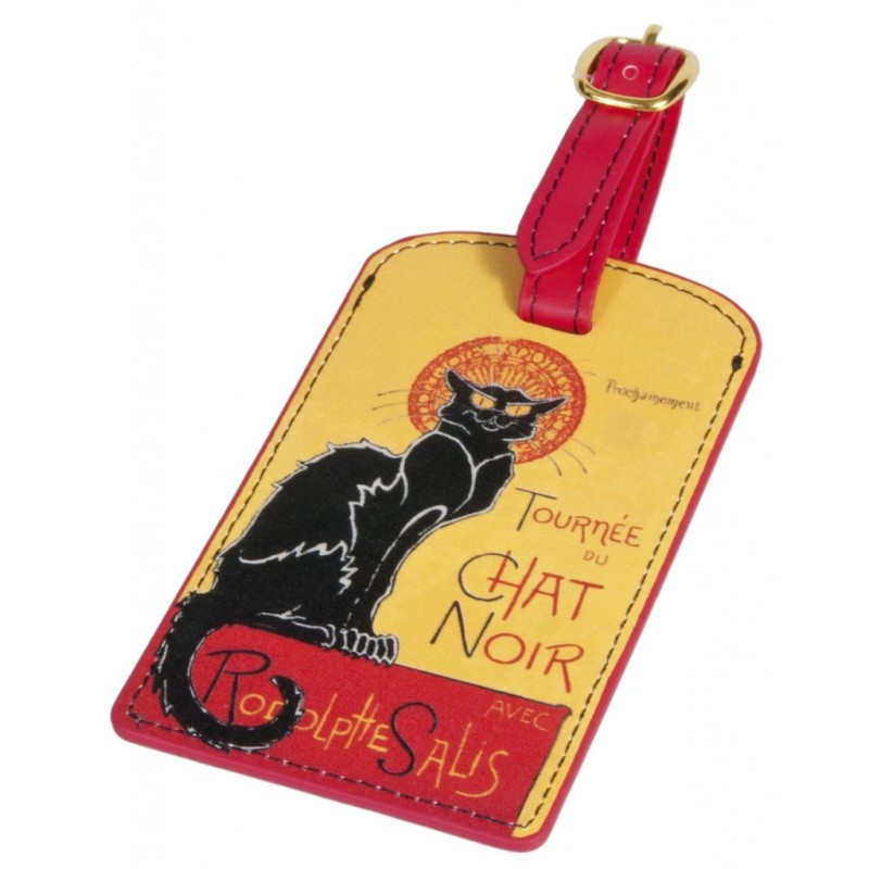 Étiquette de bagage chat pour valises, 1 étiquette de voyage en cuir