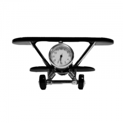 Horloge miniature avion biplan
