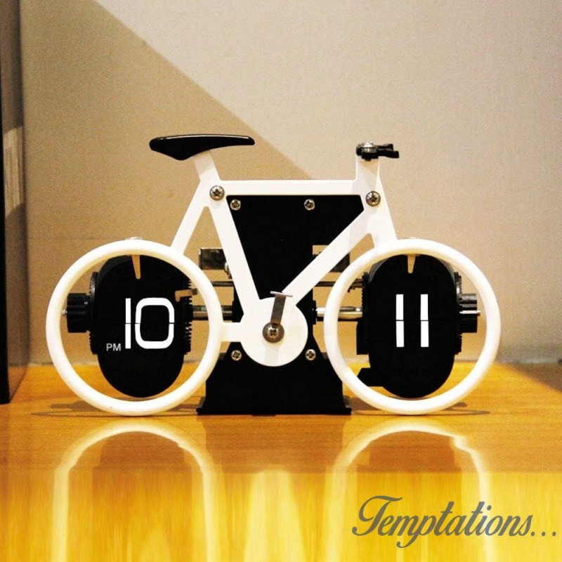 Horloge forme vélo chiffres rotatifs