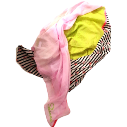 Foulard flamants roses et rayures noires By Shanna