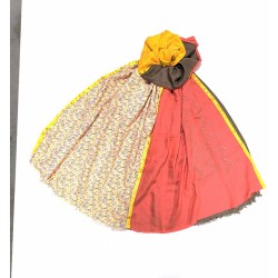 Foulard kaki et jaune avec petites fleurs By Saida