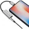Câble doubleur jack et charge lightning iPhone