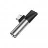 Adaptateur Audio USB-C vers Mini Jack 3.5mm + USB-C – Baseus (argent)
