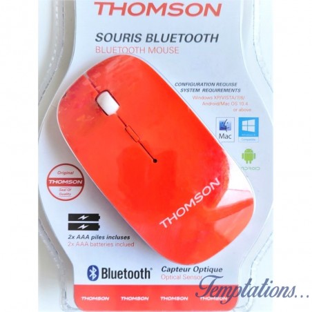 Souris Bluetooth rouge Thomson