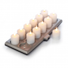 Kit 12 bougies votives LED rechargeables avec plateau de recharge SMART FLAME