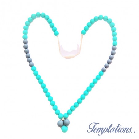 Collier 3 perles turquoise - Lollipops & More