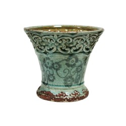 Vase en céramique vert à...