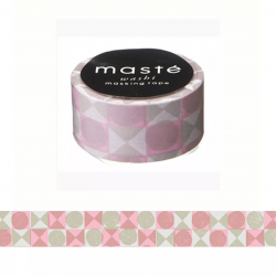 Masking Tape Masté multi carreaux rose-Mark’s Europe