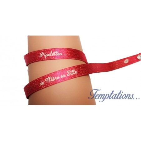 Bracelet Satin Lucky Team - "Pipelettes..de mère en fille"